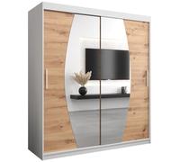 Armoire Elypse avec Porte Coulissante et Miroir - Dressing pour Chambre Adulte - Penderie Vêtement - Garde-Robe - Placard 2 Portes - Closet