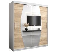 Armoire Elypse avec Porte Coulissante et Miroir - Dressing pour Chambre Adulte - Penderie Vêtement - Garde-Robe - Placard 2 Portes - Closet
