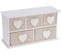 Armoire en bois - 5 tiroirs en forme de coeur - 24x13x9 - C46215180
