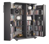 Armoire en bois CD DVD étagère verrouillable Engalo XL