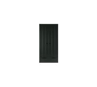 Armoire en bois de pin noir, 2 portes, 2 tiroirs, 1 étagère, haut - Woood, Connect - 94x53x195 cm