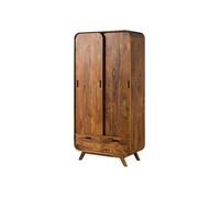 Armoire en bois de Sheesham 90x45x180 marron clair laqué MAILAND N° 110