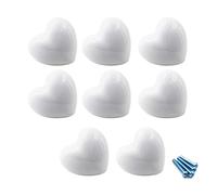 Armoire en c¨¦ramique poign¨¦es tiroirs boutons de la forme du coeur boutons de placard pour les boutons de cuisine enfants salle armoires placards Toy organisateur bo?te biblioth¨¨que-8pcs White