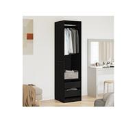 Armoire Vidaxl En Chêne Noir 50x50x200 Cm En Bois D'ingénierie Noir