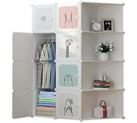 Armoire en Enfant,145X110Cm, 12 compartiments de rangement,Blanc, Pour Chambre d'enfant