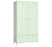 Armoire en métal 2 portes avec penderie vert tilleul MAEVA