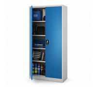 Jan Nowak Armoire de Bureau Métal 4 Étagères Verrouillable 195 x 90 x 40 cm