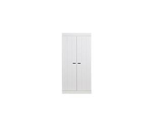 Armoire en pin blanc, 2 portes, 1 étagère, penderie possible - Woood, Connect - 94x53x195 cm
