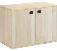 Armoire en pin brut 2 portes 3 tablettes Dinamic Beige - Meuble de chambre - Contemporain - Bois massif