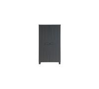 Armoire en pin gris, FSC, 2 portes, 5 étagères, avec penderie - Woood, Dennis - 111x55x202 cm