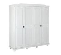 Inter Link Armoire 4 portes en bois de pin blanc 195,6x59,5x197,8 cm Blanc G