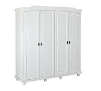 Armoire en Pin Massif Laqué "Ilya" 197cm Blanc