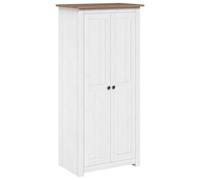 Armoire en Pin Massif Panama 80 x 50 x 171,5 cm avec Penderie Et étagère | Meuble de rangement compact, bois massif robuste, idéal petite chambre, compartiment suspendu, étagère fixe pratique