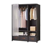 Armoire en tissu Armoire multifonction Armoire pliante en tissu avec barre pour vêtements Armoire pliante stable avec barre pour vêtements Armoire de camping Armoire portable Système de penderie