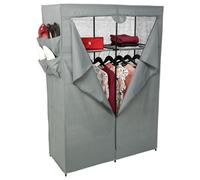 Armoire En Tissu Avec 2 Penderies, 2 Étagères Et Poches De Rangement - Gris Anthracite Gris