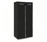 Armoire en Tissu, Penderie Pliante avec Tringle de Suspension, Dressing Simple, Organiseur pour Jouets, Chaussures, Sacs, Salon, Chambre, Vestiaire, 75 x 45 x 160 cm, Noir UNE AIDE : S'il vous manque