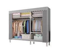 Armoire en toile de grande capacité avec cadre en acier portable pour rangement de vêtements multifonction dans la chambre, le salon et le balcon