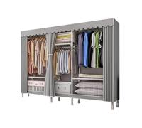 Armoire en toile de grande capacité avec cadre en acier portable, rangement de vêtements multifonction pour chambre à coucher, salon, balcon