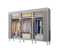Armoire en toile portable - Multifonctionnel - Cadre en acier avec étagères pour vêtements - Grande capacité pour chambre à coucher, salon, balcon - Assemblée