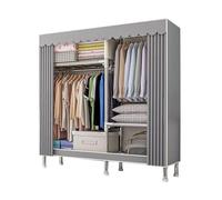 Armoire en toile portable - Multifonctionnel - Cadre en acier avec étagères pour vêtements - Grande capacité pour chambre à coucher, salon, balcon - Assemblée