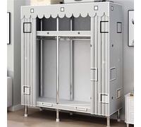 Armoire en toile portable pour chambre à coucher avec rail de suspension 160 x 45 x 170 cm, solution de rangement spacieuse pour vêtements et accessoires, assemblage facile et design léger