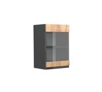 Armoire en verre R-Line, 40cm J-Shape, Chêne de force doré/Anthracite, Vicco 39730