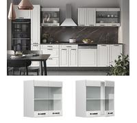 Vicco Armoire en Verre R-Line, Blanc Campagne, 60cm, pour Une Combinaison Libre au Sein de systèmes de Cuisine modulaires