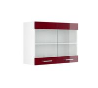 Vicco Armoire en Verre R-Line, Rouge Brillant, 80cm