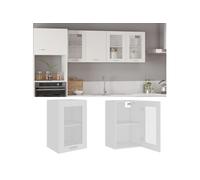 vidaXL Armoire en verre suspendue Blanc 40x31x60 cm Bois d'ingénierie 802505