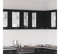 Armoire En Verre Suspendue Vidaxl En Chêne Noir - 60x31x60 Cm, Fabriquée En Bois D'ingénierie Noir