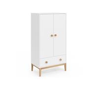 Armoire enfant 2 portes JACOB avec tiroir blanc et bois