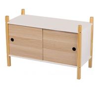 Armoire Enfant Avec 2 Portes Coulissantes Meuble de Rangement Pour Chambre Couleur Chêne