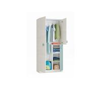 Armoire enfant CYANN 3 portes L90cm x H200cm - Blanc et Turquoise