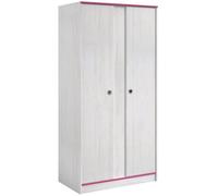 Armoire enfant PARISOT SWITCH - 2 portes - décor pin memphis - chants réversibles bleu/rose