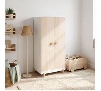 Armoire enfant Vaarentaa 126 x 60 x 41 cm blanc effet chêne