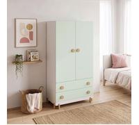 Armoire enfant Vaarentaa 2 portes 2 tiroirs 156 x 80 x 41 cm vert menthe