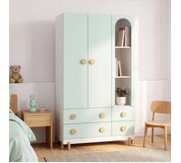 Armoire enfant Vaarentaa 2 portes 2 tiroirs 156 x 90 x 41 cm vert menthe