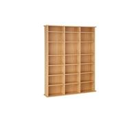 Armoire Helloshop26 Armoire étagère bibliothèque rangement cd / dvd meuble de rangement 136,5 cm marron 08_0000231