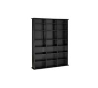 Armoire étagère bibliothèque rangement cd / dvd meuble de rangement 136,5 cm noir 08_0000229