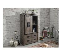 Armoire - Fer et Bois massif de manguier laqué (Taupe) - RAILWAY 213