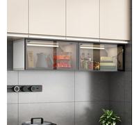 Armoire Flottante, Armoire à Pharmacie Murale, vitrine, Organisateur de Rangement décoratif rétro, Cuisine, Salle à Manger, Salle de Bain et Espace de Vie(Wit,120cm)