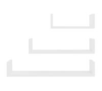 Armoire Flottante pour chambre, Cuisine Blanc - LEMON® Lot de 3 Étagères murales - blanc - Bois d'ingénierie 167 - Soldes