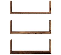 Armoire Flottante pour chambre, Cuisine Brun - LEMON® Lot de 3 Étagères murales - vieux bois - 58x18x18cm - Bois d'ingénierie 937 So