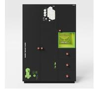 Armoire Gamer - ROBA - Minecraft - 3 Portes - 3 Tiroirs - Éclairage LED Intégré