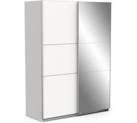 Armoire GHOST - Décor blanc mat - 2 Portes coulissantes + miroir - L.148 x P.59,8 x H.203 cm - DEMEYERE