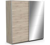 Armoire GHOST - Décor chêne kronberg - 2 Portes coulissntes + miroir - L.194,5 x P.59,9 x H.203 cm - DEMEYERE