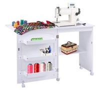 armoire giantex blanc 117 x 40 x 77cm, table pliante pour machine à coudre Blanc