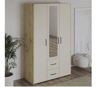 Armoire haaus Malmo 3 tiroirs 2 portes avec miroir Chêne Artisan/Argile 120 x 52 x 200 cm