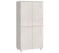 Armoire HAMAR en Pin Massif Blanc 89 x 50 x 180 cm | Bois massif robuste, compartiment haut, penderie spacieuse, rangement ordonné, chambre ou dressing