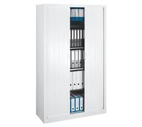 Armoire haute à rideaux monobloc 198 x 120 cm blanche